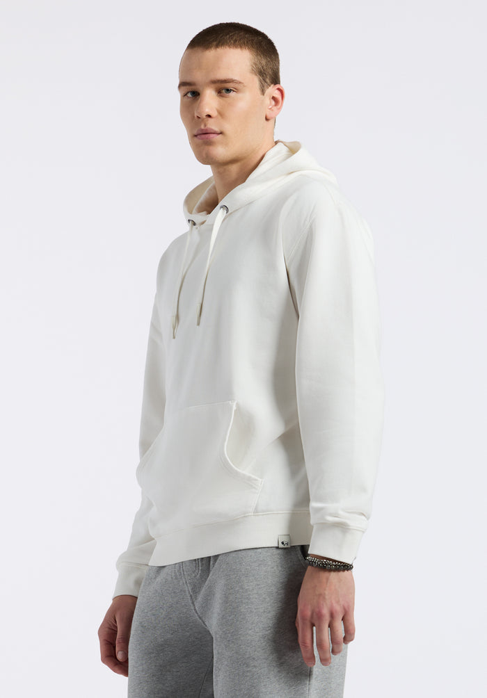 Buffalo Men Sweatshirts White Knit Sweatshirt Relaxed Fit Kangaroo Pocket
