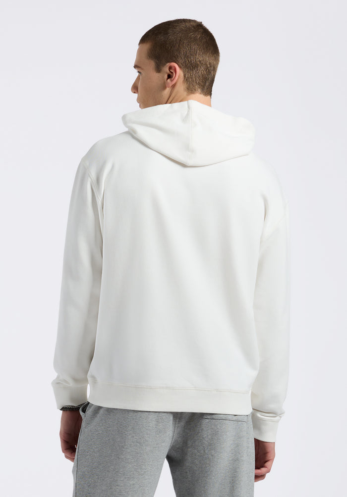 Buffalo Men Sweatshirts White Knit Sweatshirt Relaxed Fit Kangaroo Pocket