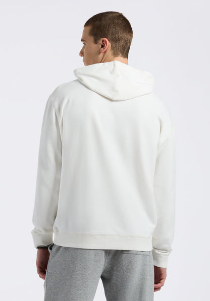 Buffalo Men Sweatshirts White Knit Sweatshirt Relaxed Fit Kangaroo Pocket