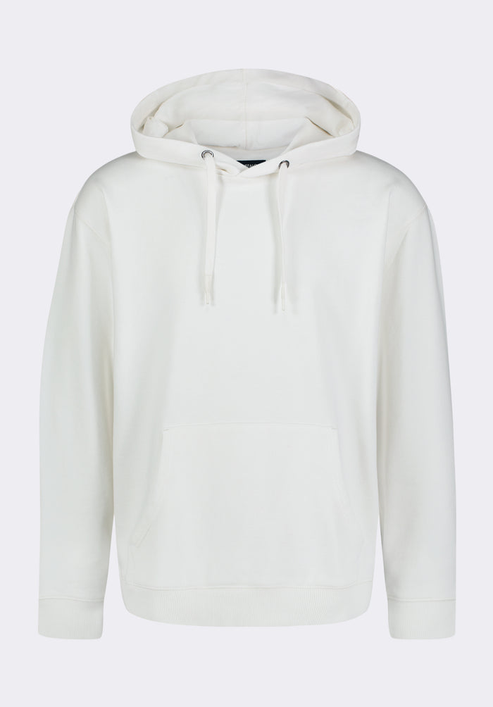 Buffalo Men Sweatshirts White Knit Sweatshirt Relaxed Fit Kangaroo Pocket