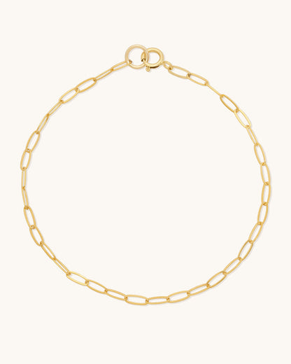 Flat Drawn Cable Chain Anklet