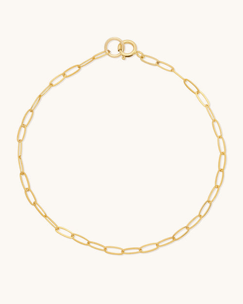Flat Drawn Cable Chain Anklet