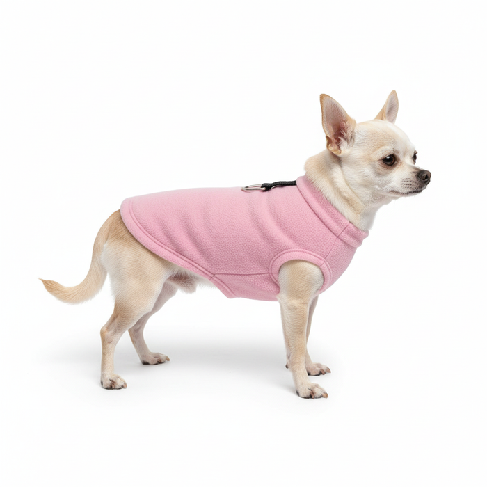 Small Dog in Fleece Sweater - Side View