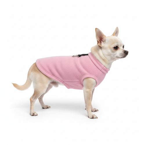 Small Dog in Fleece Sweater - Side View