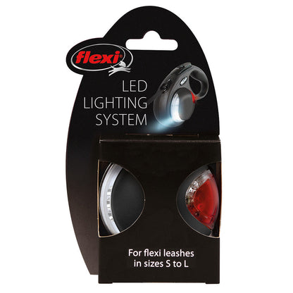 Flexi LED Lighting System - Ultra-Bright Front & Red Rear Light for Retractable Leashes - Dog.Dog.Cat.