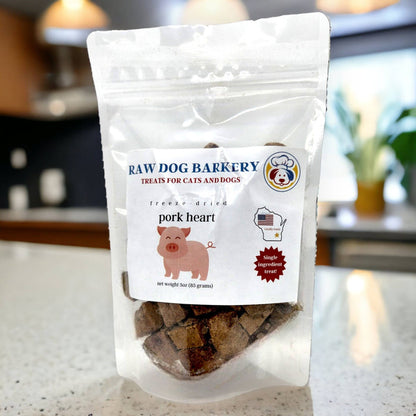 Raw Dog Barkery - Pork Hearts Freeze-Dried - Dog.Dog.Cat.