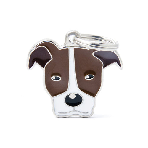 Friends Pitbull ID Tag - MyFamily - Brown and White - Dog.Dog.Cat.
