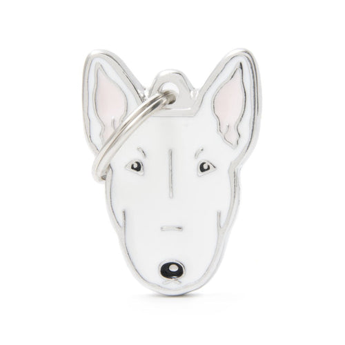 Friends White Bull Terrier ID Tag - MyFamily - Dog.Dog.Cat.