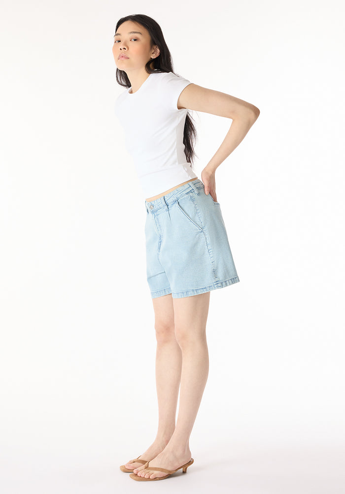 Buffalo Women Shorts Navy Denim Denim Shorts Stretch Loose-Fit Side Pockets