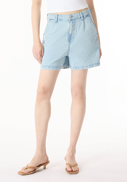 Buffalo Women Shorts Navy Denim Denim Shorts Stretch Loose-Fit Side Pockets