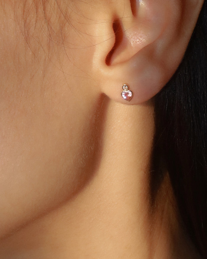Gem Heart Flatback Stud