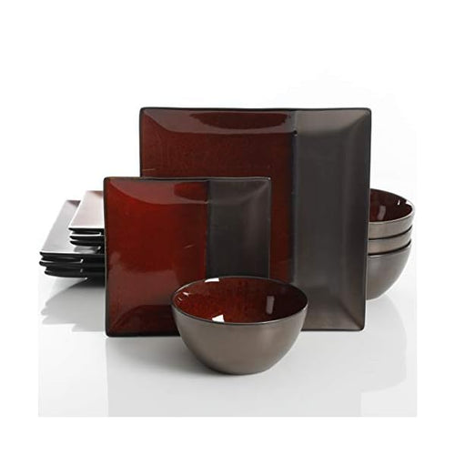 Gibson Elite Decadence Red Matallic Colour 12pcs Dinnerware Set