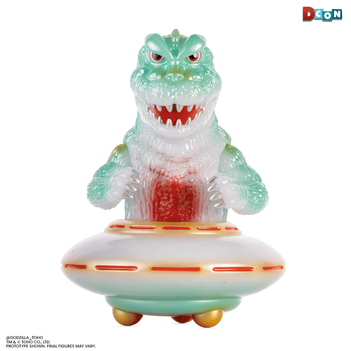 Godzilla UFO - Vinyl Designer Figure by Octeel - Glow-in-the-Dark Green Variant