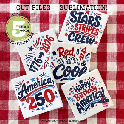 Happy Birthday America Bundle (Downloadable Sublimation Designs)