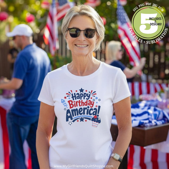 Happy Birthday America Bundle (Downloadable Sublimation Designs)