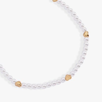 Heart and Pearl Stretch Bracelet