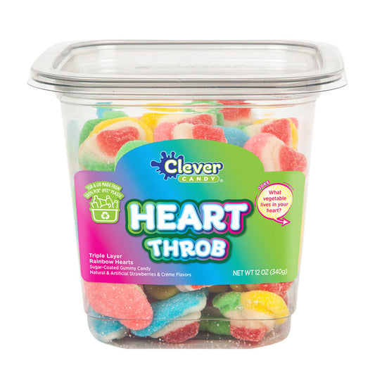 Heart Throb Gummy Heart Candy Tub - 12 Count