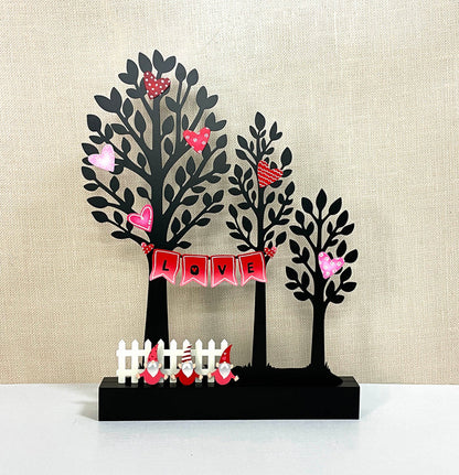 Heart w/ Pattern Magnets S/6 Red/Pink