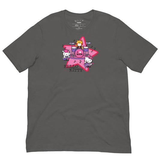Hello Kitty I Love Rock Tee Apparel Printful Asphalt S