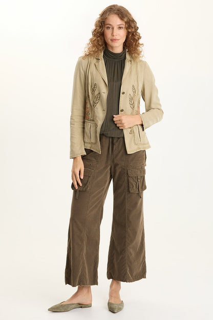 XCVI Heta Corduroy Wide-Leg Drawstring Cargo Pant