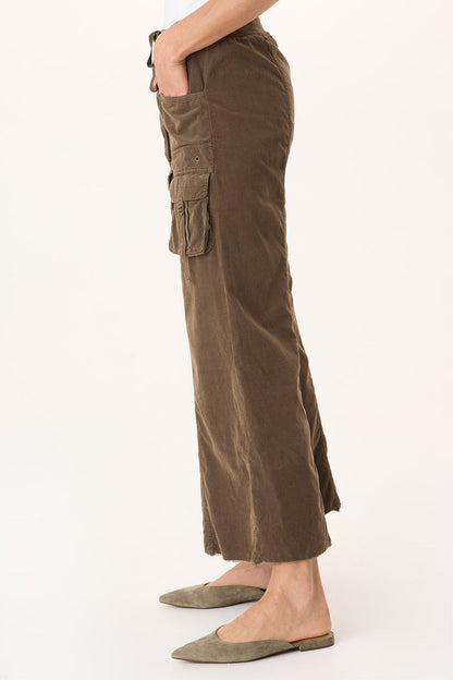 XCVI Heta Corduroy Wide-Leg Drawstring Cargo Pant