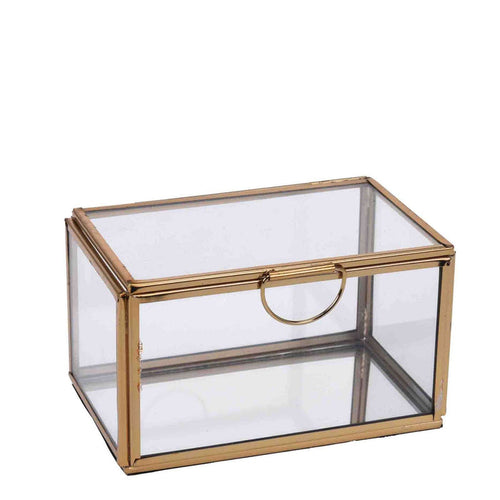 Home & Styling 13cm Glass Jewellery Box - Gold