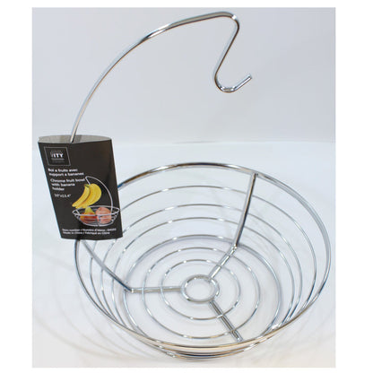 ITY Chrome Fruit Bowl with Banana holder - G4332