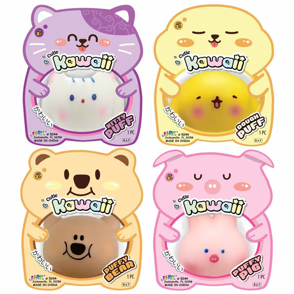 Ja-Ru Kawaii Cutie Pet Puffs 4 Inch Squishy Sensory Toy - Assorted