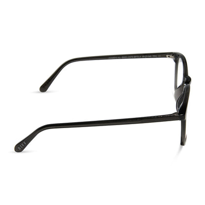 diff eyewear jaxson xl square prescription glasses with a black smoke crystal acetate frame side view