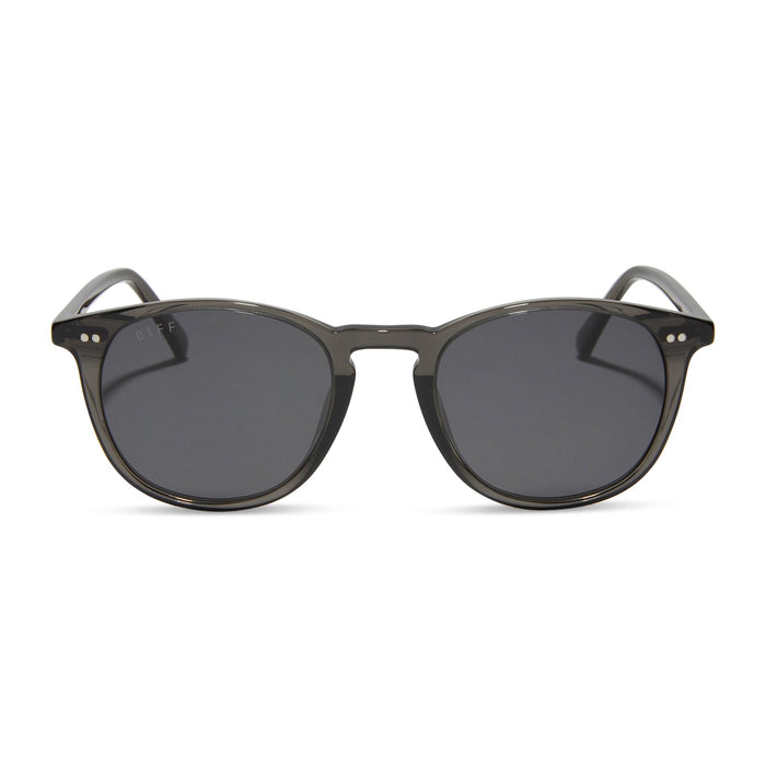 prescription sunglasses - diff eyewear jaxson xl black smoke crystal framed glasses