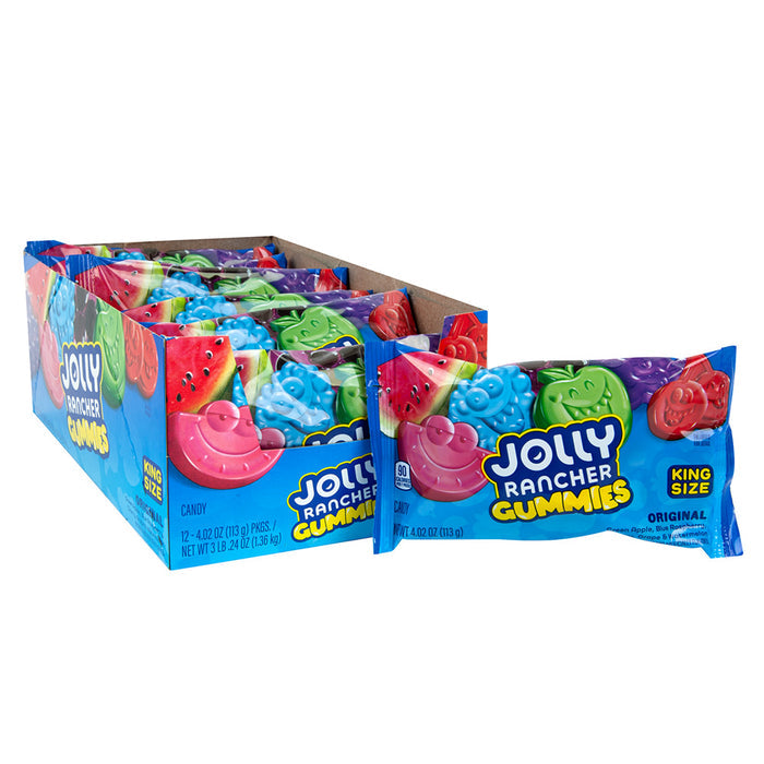 Jolly Rancher King Size Original Gummy Candy Bags - 12 Count