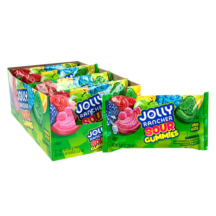 Jolly Rancher King Size Sour Gummy Candy Bags - 12 Count