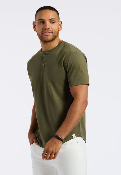 Buffalo Men Tops Green Knit Knit Short Sleeve Short-Sleeve Silhouette Soft Knit Feel