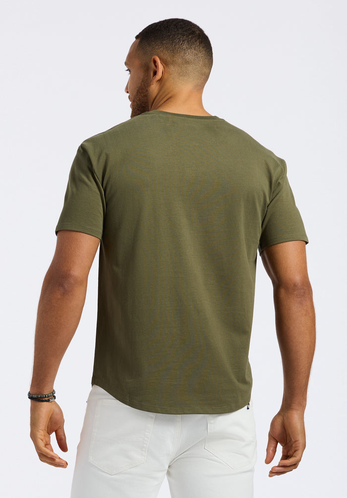 Buffalo Men Tops Green Knit Knit Short Sleeve Short-Sleeve Silhouette Soft Knit Feel