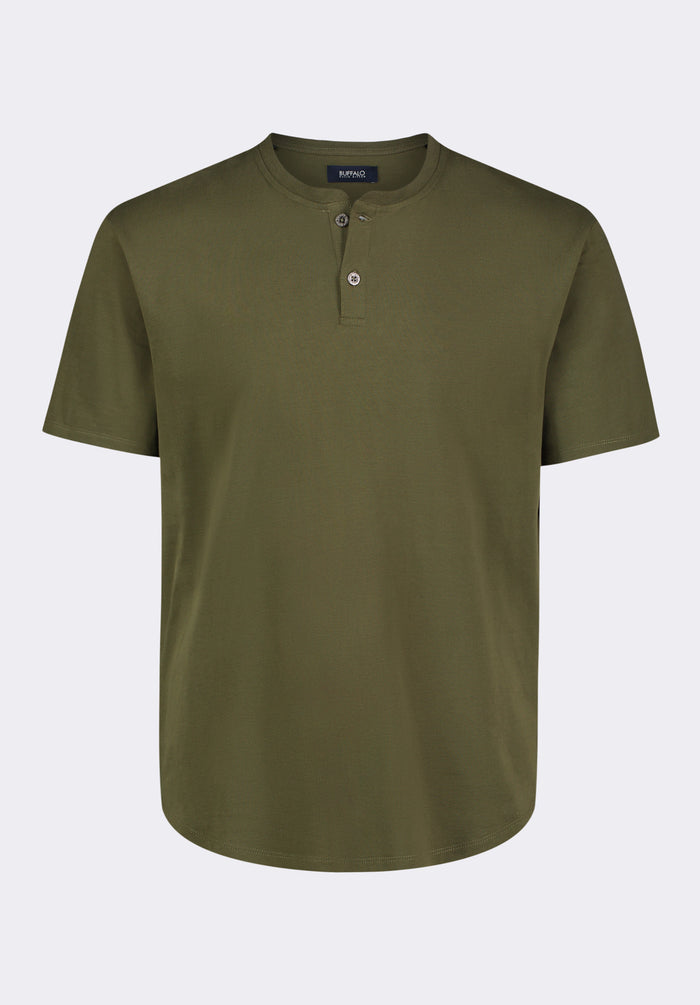 Buffalo Men Tops Green Knit Knit Short Sleeve Short-Sleeve Silhouette Soft Knit Feel