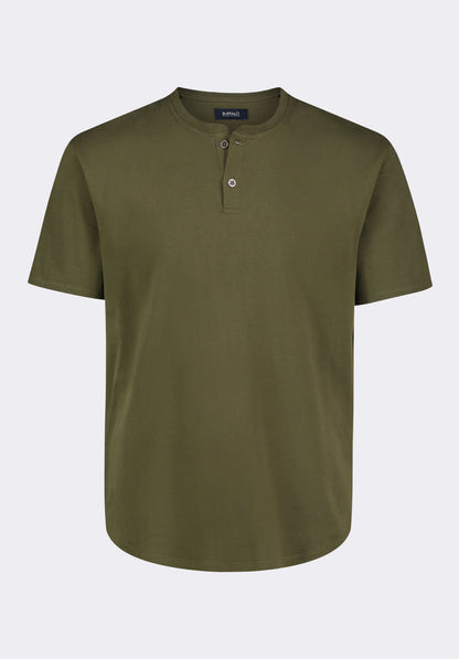 Buffalo Men Tops Green Knit Knit Short Sleeve Short-Sleeve Silhouette Soft Knit Feel