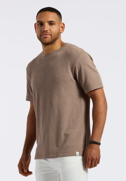 Buffalo Men Tops Beige Knit Knit Long Sleeve Waffle Knit Regular Fit