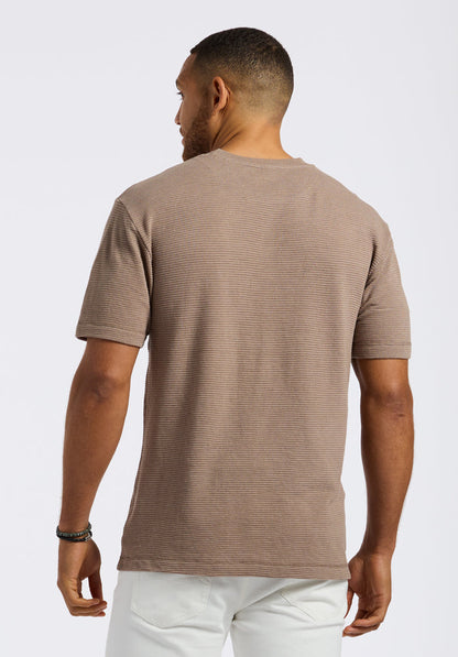 Buffalo Men Tops Beige Knit Knit Long Sleeve Waffle Knit Regular Fit