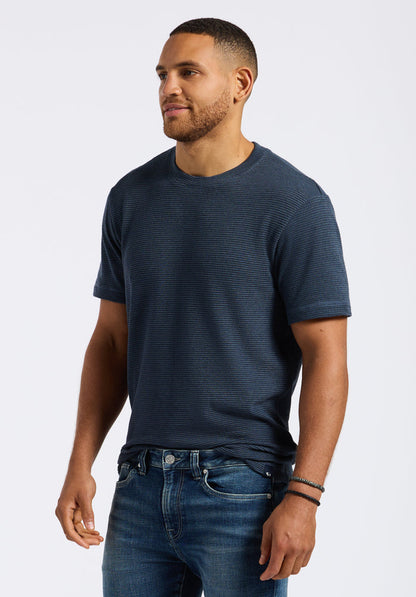 Buffalo Men Tops Navy Knit Knit Long Sleeve Waffle Knit Regular Fit
