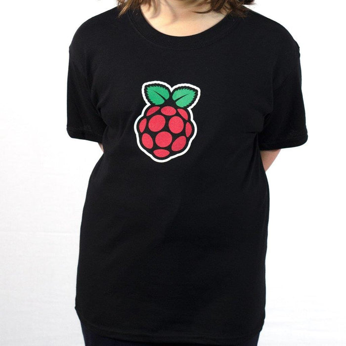 Kids Black Raspberry Pi Logo T-shirt [discontinued] by Raspberry Pi - The Pi Hut