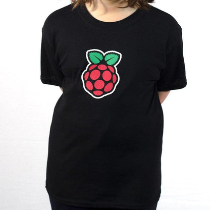 Kids Black Raspberry Pi Logo T-shirt [discontinued] by Raspberry Pi - The Pi Hut