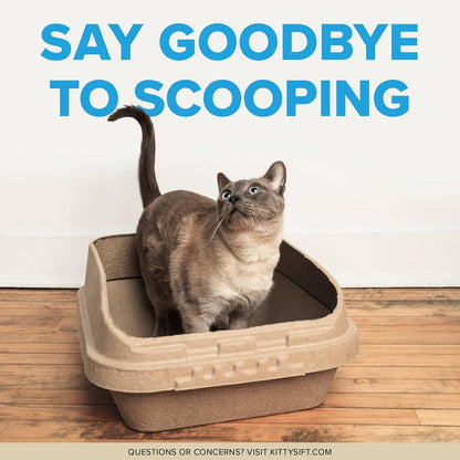 Kitty Sift Litter Box - Easy-Sift Cat Litter Solution for Simple Cleaning - Dog.Dog.Cat.