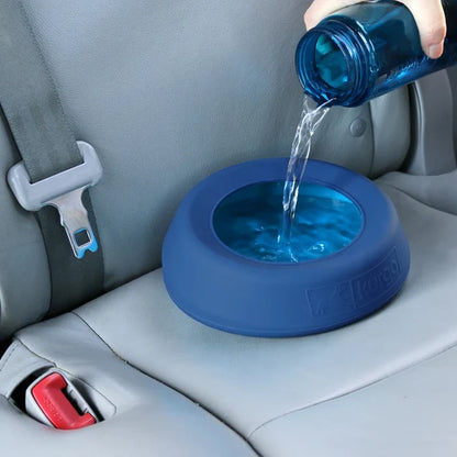 Kurgo Splash-Free Wander Water Bowl - Silicone Travel Bowl - Dog.Dog.Cat.