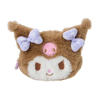 Kuromi Plush Mini Face Pouch (Retro Pastel Series) Bags Japan Original