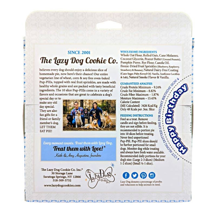 Lazy Dog Happy Birthday Pup-PIE for a Charming Boy- 6 oz ea. - Dog.Dog.Cat.