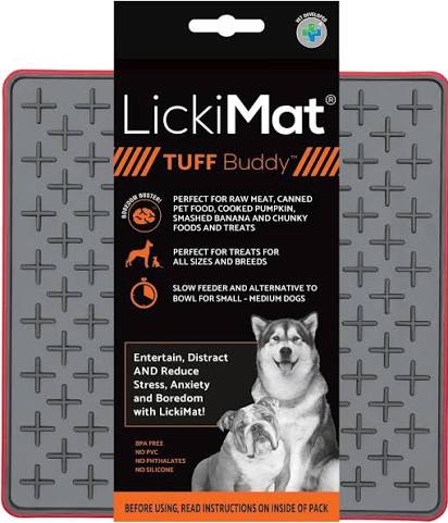 LickiMat Buddy Tuff Durable Dog & Cat Slow Feeder Anti-Anxiety Licking Mat - Dog.Dog.Cat.