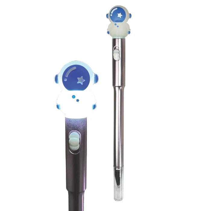 Light Up Astronaut Pen - Black Ink Novelty Pen - Assorted