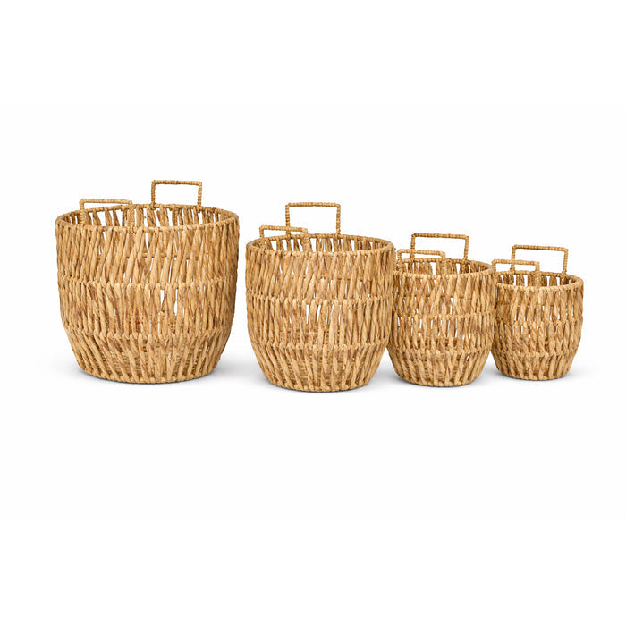 LILY Set of 4 Handwoven Water Hyacinth Storage Baskets
