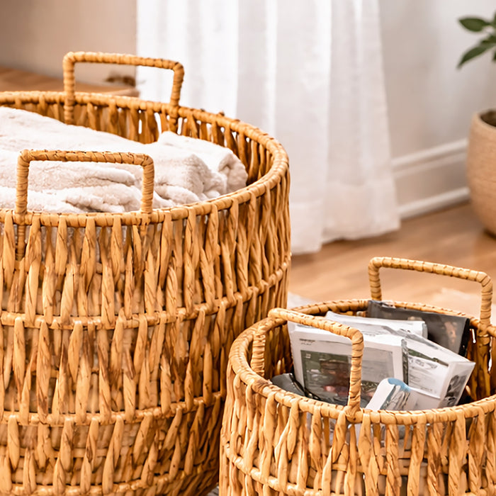 LILY Set of 4 Handwoven Water Hyacinth Storage Baskets
