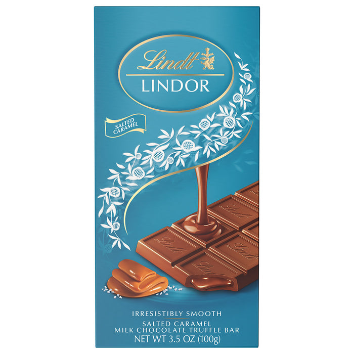 Lindt Lindor Salted Caramel Milk Chocolate Truffle Candy Bars - 12 Count
